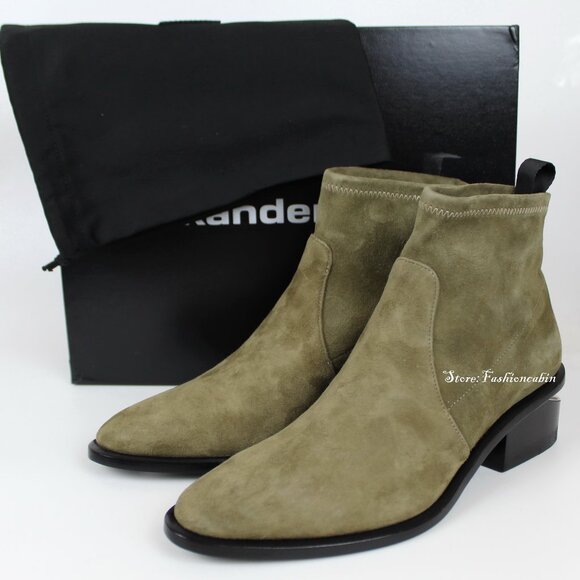 NEW RARE ALEXANDER WANG Kori Suede Bootie – Cutout Heel Ankle Boot - Picture 1 of 10